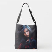 Tote Baggirl Black Hair Tragetaschen Mit Langen Trägern (Rückseite)