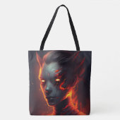 Tote Bags in Flammen Tasche (Vorderseite)