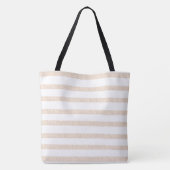 Tote Beutel Beige & White Streifen Tasche (Rückseite)
