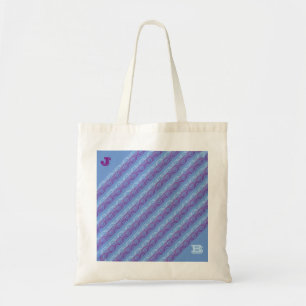 Tote Beutel - diagonales Muster mit Initialen Tragetasche