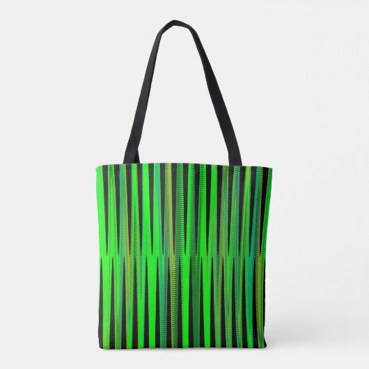Tote Beutel Green Strip Muster Shopping Geschenkta Tasche (Rückseite)