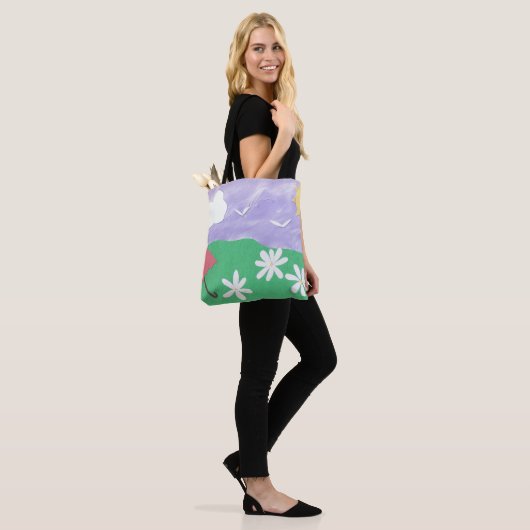 Tote Beutel mit Außenansicht Tasche (Am Model)