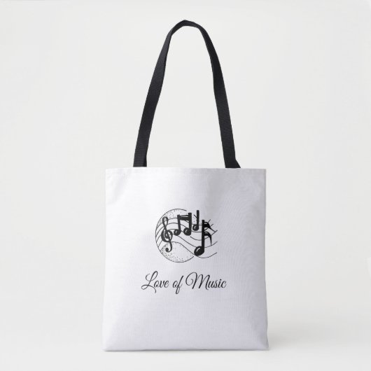 Tote Beutel mit Liebe von Musiknote Tasche (Vorderseite)