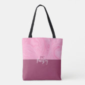 Tote Beutel - Monogramm rosa Marmor Zwei Tone Tasche (Rückseite)