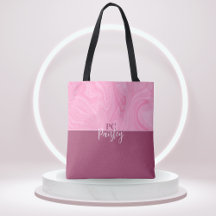 Tote Beutel - Monogramm rosa Marmor Zwei Tone