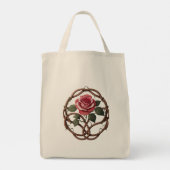 Tote Beutel - Rose gedruckt Tragetasche (Rückseite)