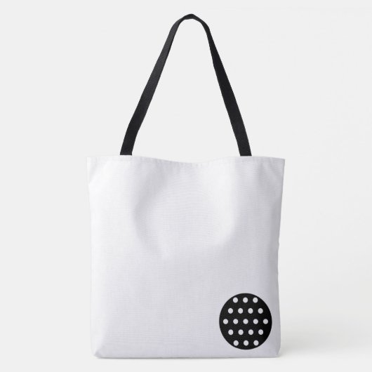 Tote Beutel Schwarz & Weiß Punkte Tasche (Rückseite)