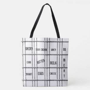 Tote Beutel Schwarz & Weiße Milch kein Fleisch Tasche