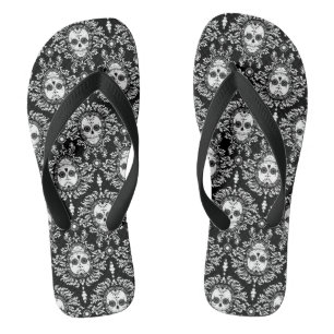 Tote Damaskus - Muster für Zuckerschädel Flip Fl Badesandalen