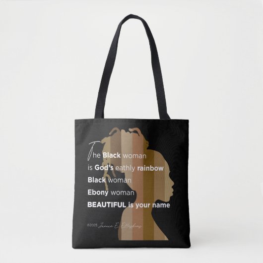 Tote "Ebony Woman"  Tasche (Vorderseite)