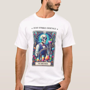 Tote Ernst Cocktails Tarot Barkeeper Skelett T-Shirt