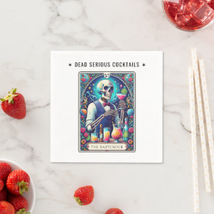 Tote Ernsthafte Cocktails Tarot Barkeeper Skelett Serviette