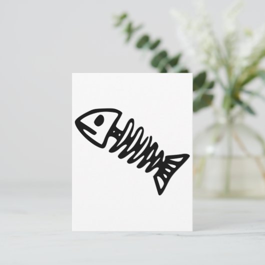 Tote Fische Skelett Schädelknochen Fossil Postkarte (Stehend Vorderseite)