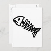 Tote Fische Skelett Schädelknochen Fossil Postkarte (Vorne/Hinten)