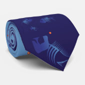 Tote Fishys Blau-Krawatte Krawatte (Gerollt)