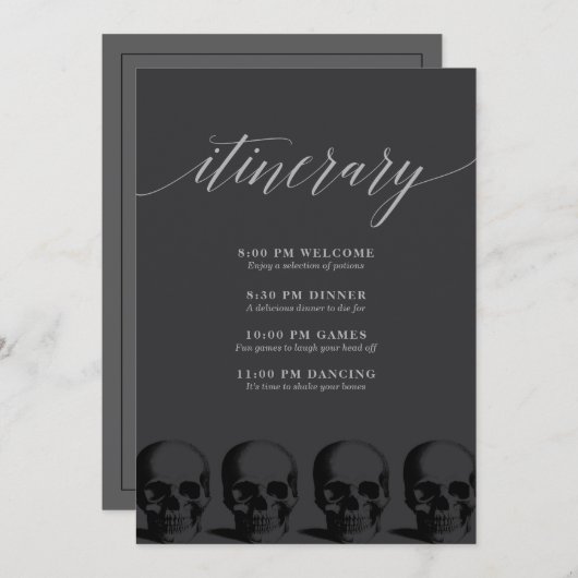 Tote Geburtstagskarte Programm (Vorne/Hinten)