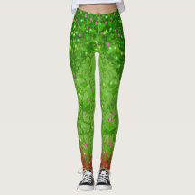 Tote Grün-Natur-Göttin Halloween-Leggings