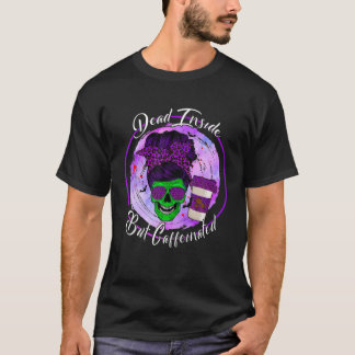 Tote Innen, aber koffeiniert Messy Bun Mama Skull T-Shirt