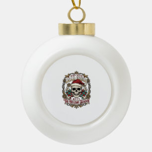 Tote Innere Feiertagssaison Weihnachten Totenkopf Keramik Kugel-Ornament