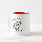Tote lachende Vater Joke Skeleton Grim Sensenmann Zweifarbige Tasse (Vorderseite Links)