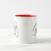 Tote lachende Vater Joke Skeleton Grim Sensenmann Zweifarbige Tasse (Mittel)