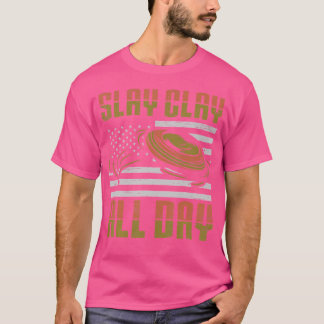 Töte Lehm den ganzen Tag Sportschützen Clay Pigeon T-Shirt