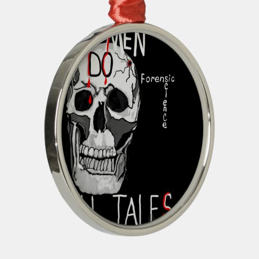 Tote Männer Schädel-Forensik CSIs Ornament Aus Metall (Rechts)