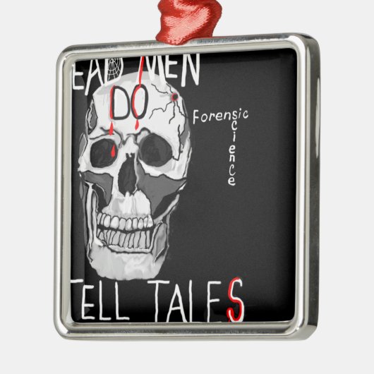 Tote Männer Schädel-Forensik CSIs Silbernes Ornament (Links)