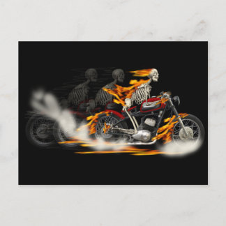 Tote Metallfahrer Motorrad Art Postkarte