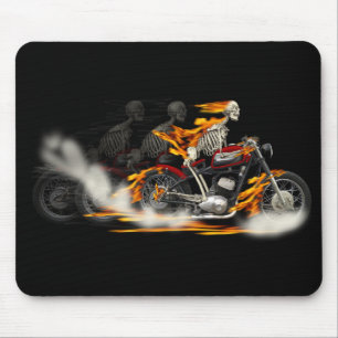 Tote Metallfahrer Motorrad-Feuerrad Mousepad