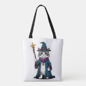 Tote Mini-Zauberkatze mit magischem Stab Tasche (Rückseite)