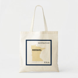 Tote  - Minnesota State Karte mit Stadt Tragetasche