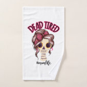Tote müde Mama Leben Skeleton Messy Bun Bandana Badhandtuch Set (Handtuch)
