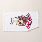 Tote müde Mama Leben Skeleton Messy Bun Bandana Badhandtuch Set (Handtuch)