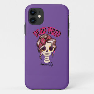 Tote müde Mama Leben Skeleton Messy Bun Bandana Case-Mate iPhone Hülle