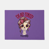 Tote müde Mama Leben Skeleton Messy Bun Bandana Fußmatte (Vorderseite)