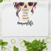 Tote müde Mama Leben Skeleton Messy Bun Bandana Geschirrtuch (Gefaltet)