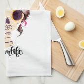 Tote müde Mama Leben Skeleton Messy Bun Bandana Geschirrtuch (Viertel Falte)