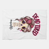 Tote müde Mama Leben Skeleton Messy Bun Bandana Geschirrtuch (Horizontal)