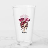 Tote müde Mama Leben Skeleton Messy Bun Bandana Glas (Rückseite)