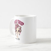 Tote müde Mama Leben Skeleton Messy Bun Bandana Kaffeetasse (Vorderseite Links)