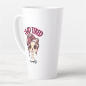 Tote müde Mama Leben Skeleton Messy Bun Bandana Milchtasse (Linke Ecke)