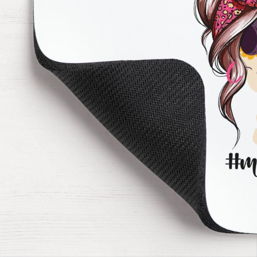 Tote müde Mama Leben Skeleton Messy Bun Bandana Mousepad (Ecke)