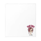 Tote müde Mama Leben Skeleton Messy Bun Bandana Notizblock (Vorderseite)
