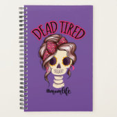 Tote müde Mama Leben Skeleton Messy Bun Bandana Planer (Vorderseite)