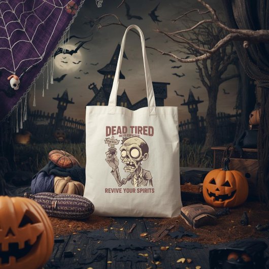 Tote Müde Need Espresso Zombie Halloween Kaffee Tragetasche