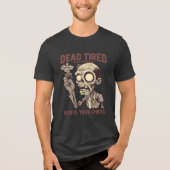 Tote Müde Need Espresso Zombie Halloween Kaffee Tri-Blend Shirt (Vorderseite)