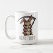 Tote müde Niedliche Bunny Grim Sensenmann Kaffee Kaffeetasse (Links)