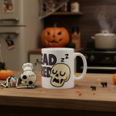 Tote müde Skeletton Halloween-Tasse | Funny Spooky Kaffeetasse