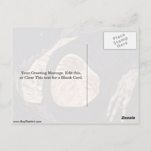 Tote Mutter von Egon Schiele Postkarte (Rückseite)